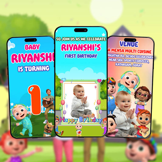 Cocomelon Theme Birthday Invitation Video | AI-1521