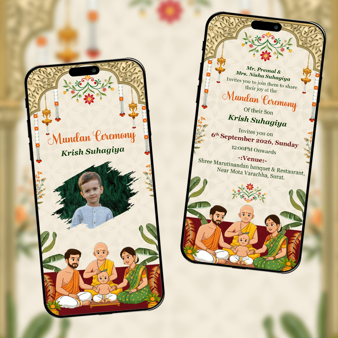Baby Mundan Ceremony Invitation Video | AI-1587