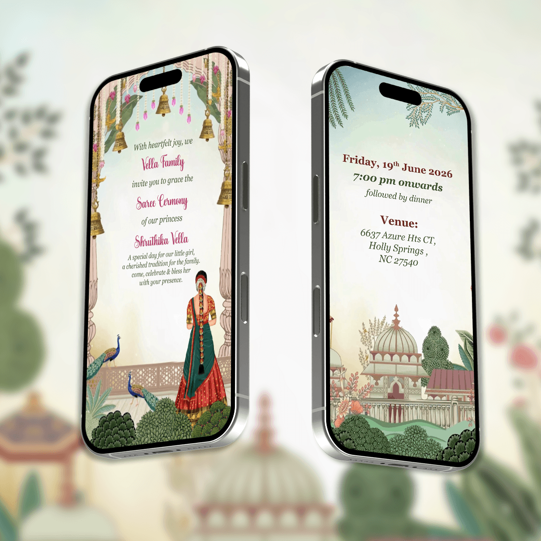 Half Saree Invitation Video | Digital Video Invitation | AI-1568