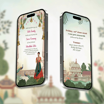 Half Saree Invitation Video | Digital Video Invitation | AI-1568