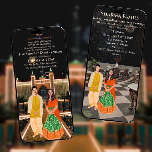 Half Saree Ceremony 3D Invitation Video | Graceful | AI-1515