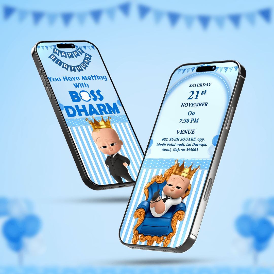 Baby Boss Theme Birthday Invitation Video | AI-1581