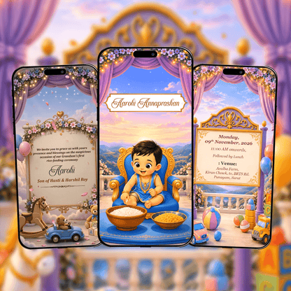 Annaprashan Ceremony Invitation Video | Rice Feeding Ceremony Video Invitation | AI-1589