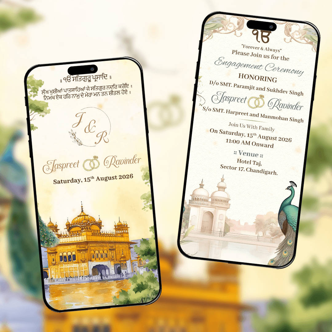 Punjabi Engagement Invitation Video | Ring Ceremony Video Invitation | AI-1562