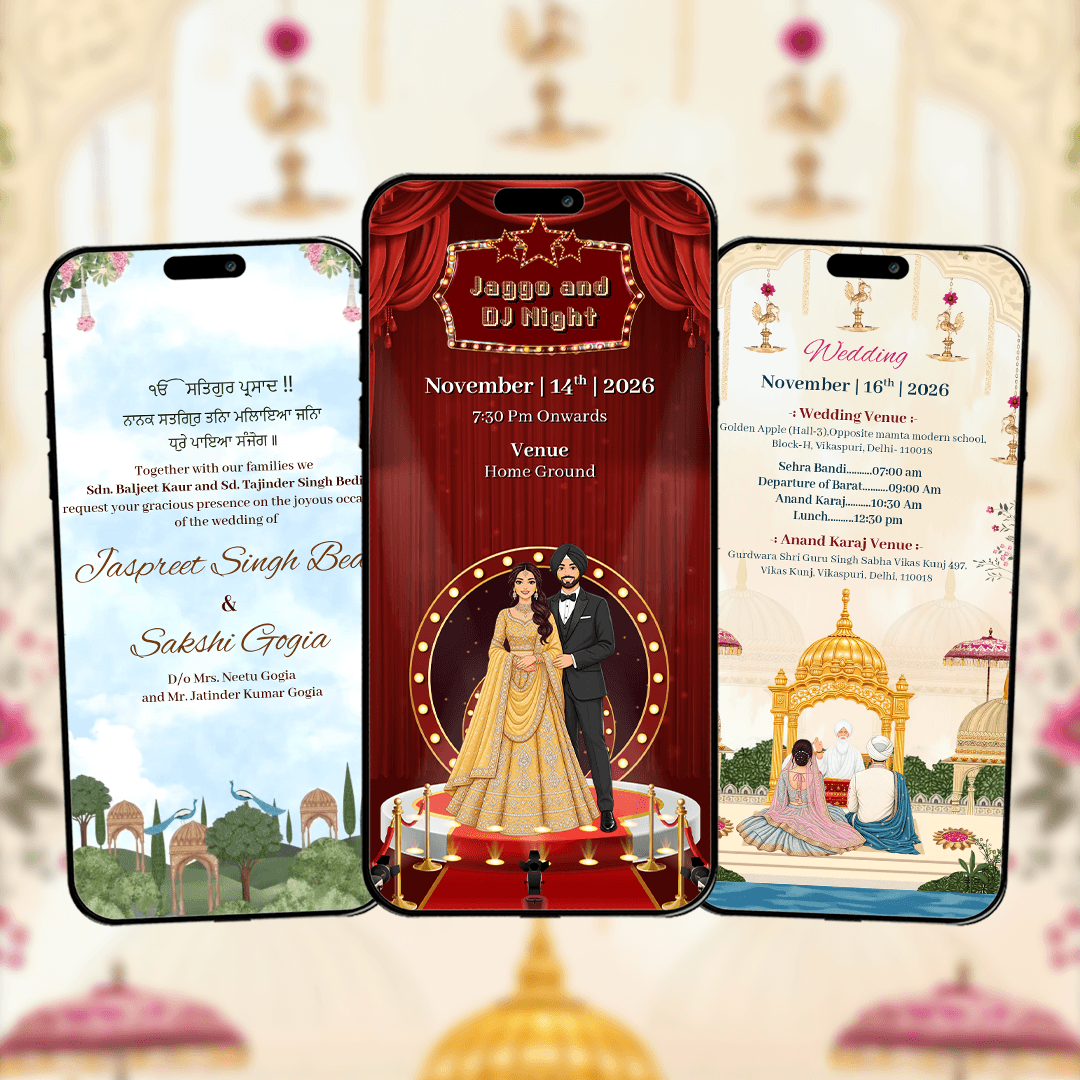 Sikh Wedding Invitation Video | Punjabi Wedding Video Invitation | AI-1593