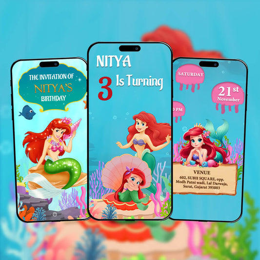 Mermaid Theme Birthday Invitation Video | Tailing tales of the ocean's whispers 🐟 | AI-1522