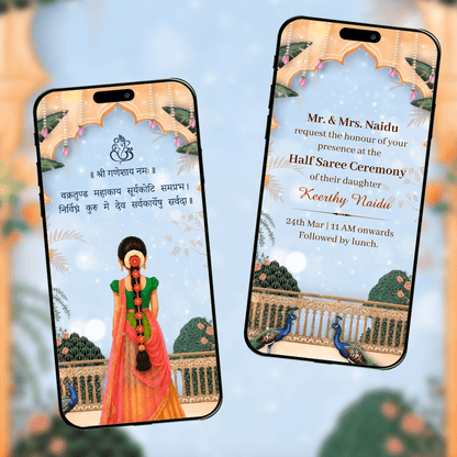 Half Saree Ceremony Invitation Video | Digital Video Invitation | AI-1567