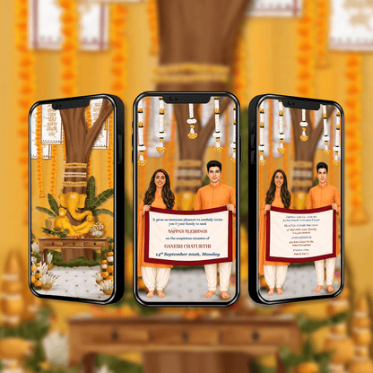 Ganesh Chaturthi Invitation Video | Digital Video Invitation | AI-1579