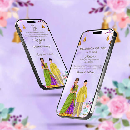 Half Saree Invitation Video | Dhoti Ceremony Invitation Video | AI-1531
