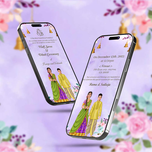 Half Saree Invitation Video | Dhoti Ceremony Invitation Video | AI-1531