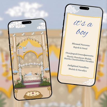 Krishna Theme Baby Boy Announcement Invitation Video | AI-1582