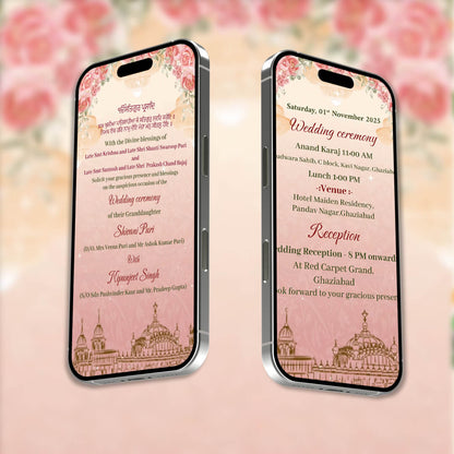 Sikh Wedding Invitation Video | Punjabi Wedding Video Invitation | AI-1533