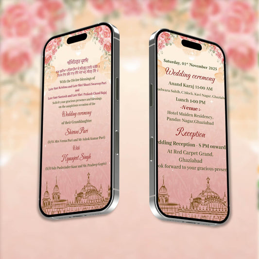 Sikh Wedding Invitation Video | Punjabi Wedding Video Invitation | AI-1533