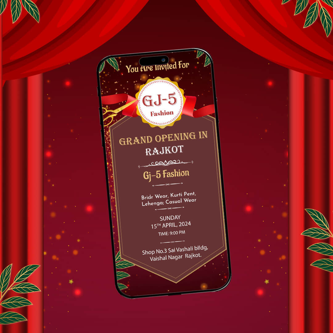 Grand Opening Invitation Video | Bold Red-Themed | AI-1175