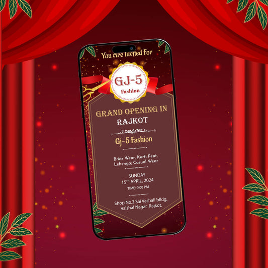 Grand Opening Invitation Video | Bold Red-Themed | AI-1175