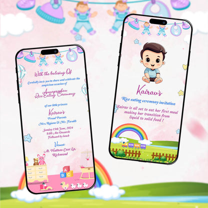 Annaprashan Ceremony Invitation Video | Animated Baby Theme | AI-1040