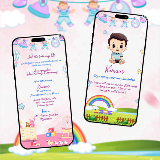 Annaprashan Ceremony Invitation Video | Animated Baby Theme | AI-1040