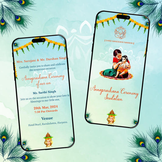 Annaprashan Ceremony Invitation Video | Baby’s First Rice |AI-1042