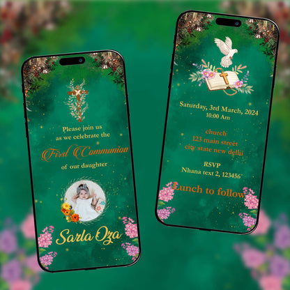 First Holy Communion Invitation Video | Personalized | AI-1216