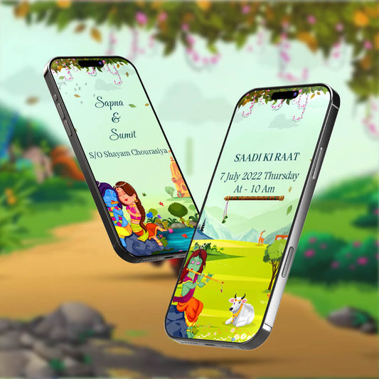 Digital Wedding Invitation Video | Whimsical Theme | AI-1301