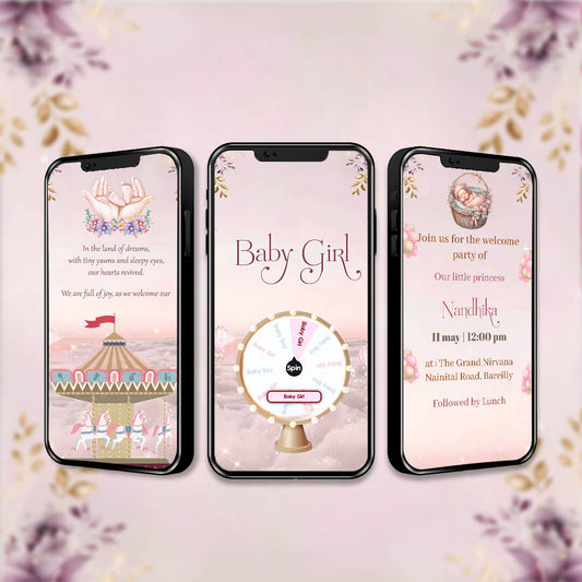Baby Birth Announcement Invitation Video | Unique | AI-1328