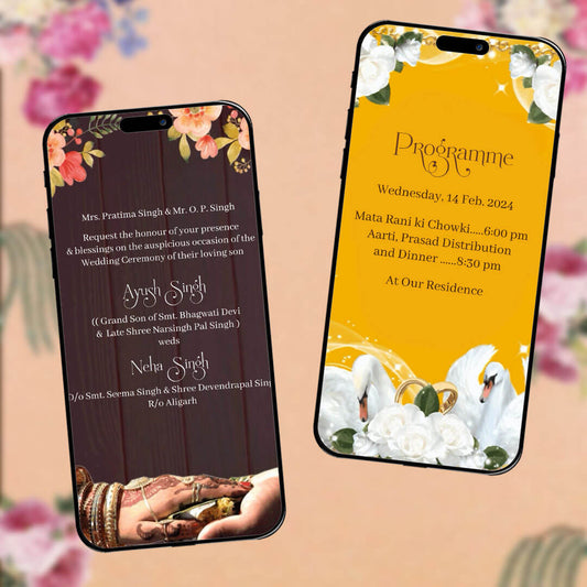 Digital Wedding Invitation Video | Joyful Design | AI-1334