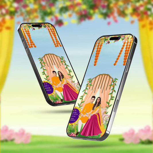 Haldi & Mehendi Ceremony Invitation Video | Blossom | AI-1236
