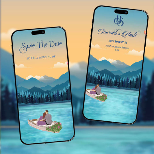 Save The Date Invitation Video & Days to Go Invites | River | AI-1107