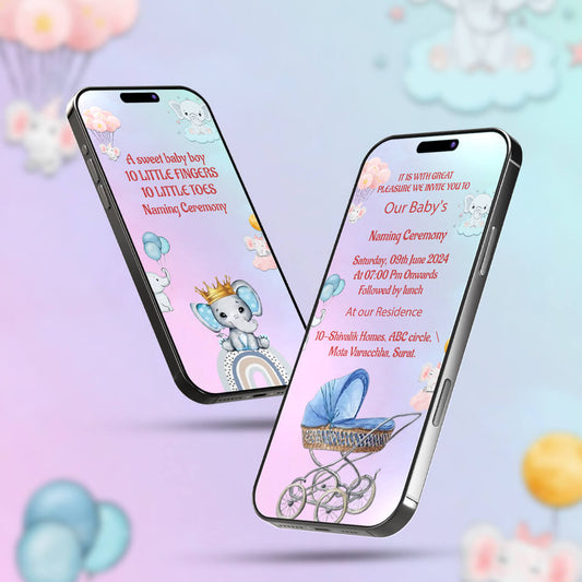 Baby Naming Ceremony | Cradle Ceremony Invitation Video | AI-1442