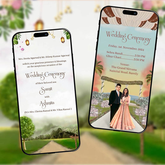 Digital Wedding Invitation Video | Garden Bliss| AI-1340