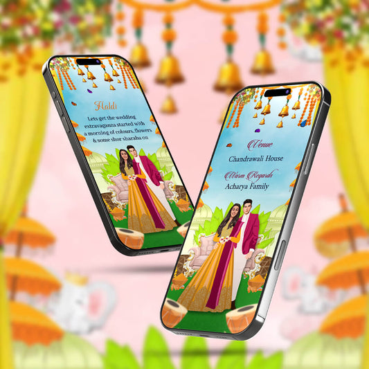 Haldi & Mehendi Ceremony Invitation Video | Serenity | AI-1235