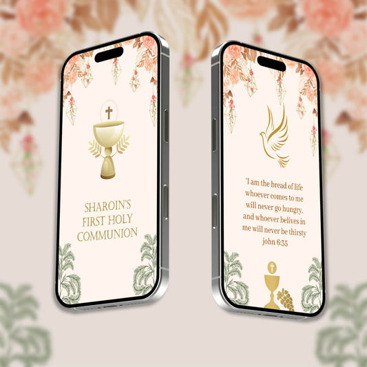 First Holy Communion Invitation Video | Instant Download | AI-1217