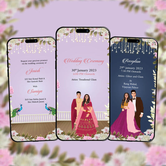 Digital Wedding Invitation Video | Romantic Theme |AI-1357