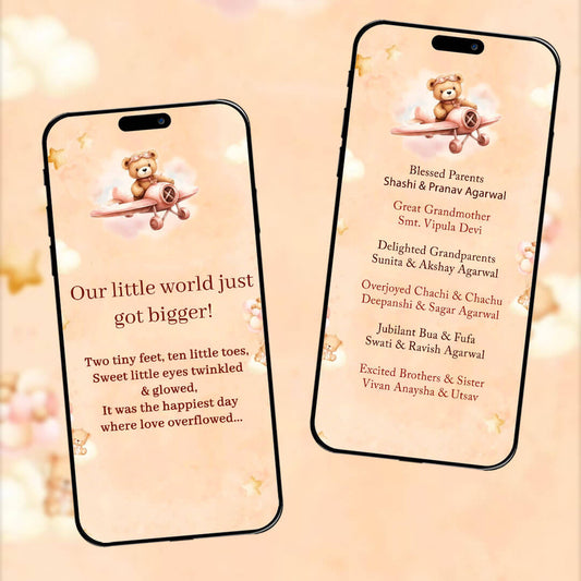 Baby Birth Announcement Invitation Video | AI-1327