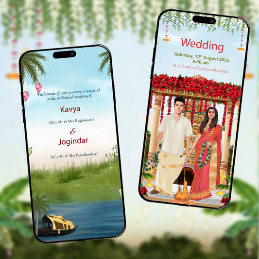 South Indian Wedding Invitation Video | Digital Desi Invite | AI-1412