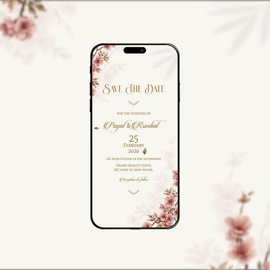 Save The Date Invitation Video & Days to Go Invites | Soft | AI-1108