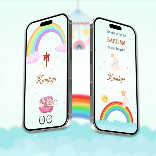 Baptism Ceremony Invitation Video | Rainbow Theme | AI-1080