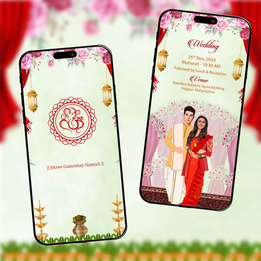 Marathi Wedding Invitation Video | Elegant |  AI-1251