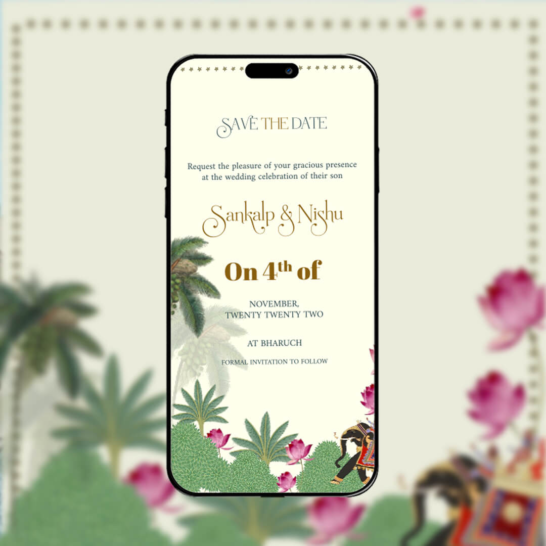 Save The Date Invitation Video & Days to Go Invites | Floral | AI-1375