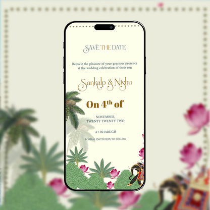 Save The Date Invitation Video & Days to Go Invites | Floral | AI-1375