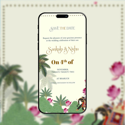 Save The Date Invitation Video & Days to Go Invites | Floral | AI-1375
