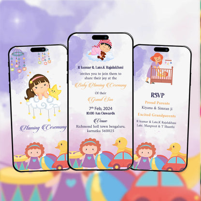 Baby Naming Ceremony | Cradle Ceremony Invitation Video | AI-1051