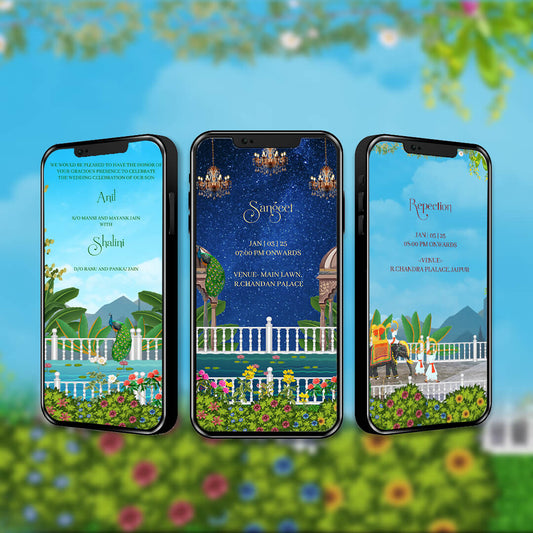 Digital Wedding Invitation Video | Elegant Blue Theme | AI-1408