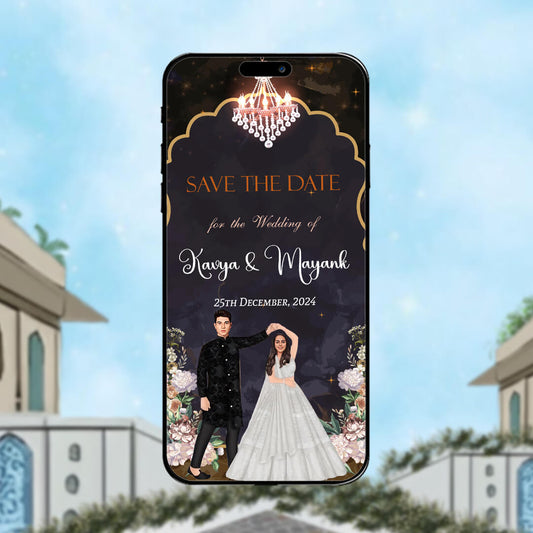 Save The Date Invitation Video & Days to Go Invites | Black | AI-1106