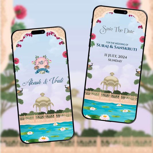 Save The Date Invitation Video & Days to Go Invites | Peaceful Floral | AI-1474