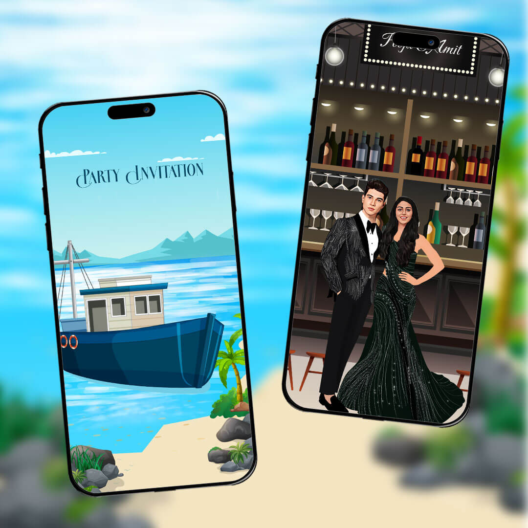 Pool | Cocktail | Dance Party Invitation Video | Blue theme | AI-1144