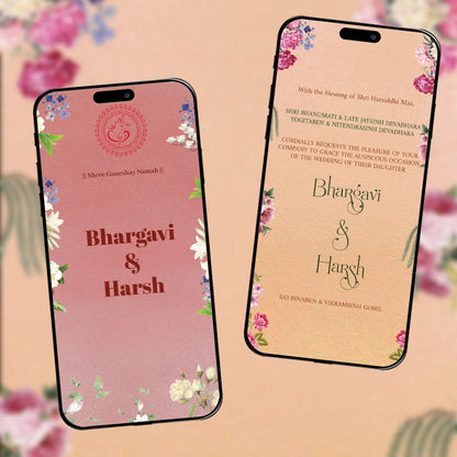 Digital Wedding Invitation Video |  Floral theme |AI-1366