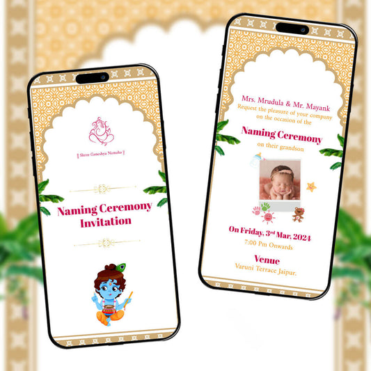 Baby Naming Ceremony | Cradle Ceremony Invitation Video | AI-1052