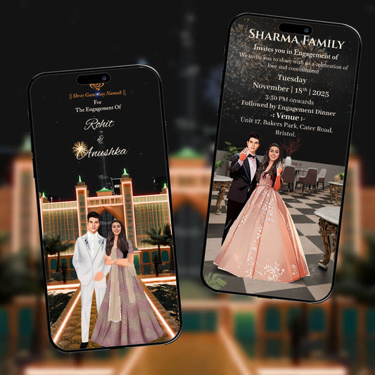 Digital 3D Engagement Invitation Video | 3D Ring Ceremony Video Invitation | AI-1508