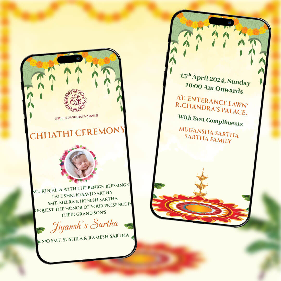 Chhathi Ceremony Invitation Video | Digital Invite | AI-1245